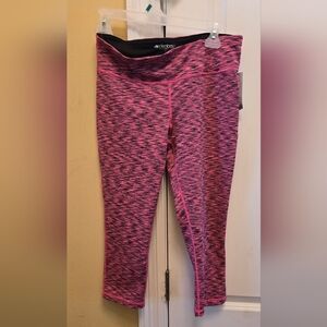 Ideology Wave Racer Pink And Black Patterned  Leggings Yoga Pants
